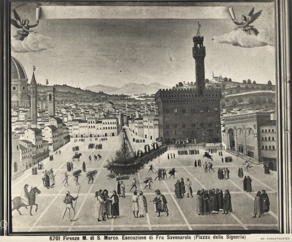 P. E. Chauffourier — Firenze M. di S. Marco. Esecuzione di Fra Savonarola (Piazza della Signoria) — insieme